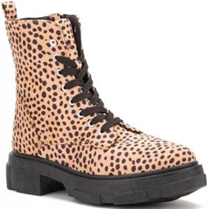 OLIVIA MILLER COMBAT BOOTS LEOPARD PRINT